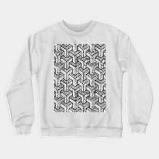 Geometric distressed texture black and white Crewneck Sweatshirt